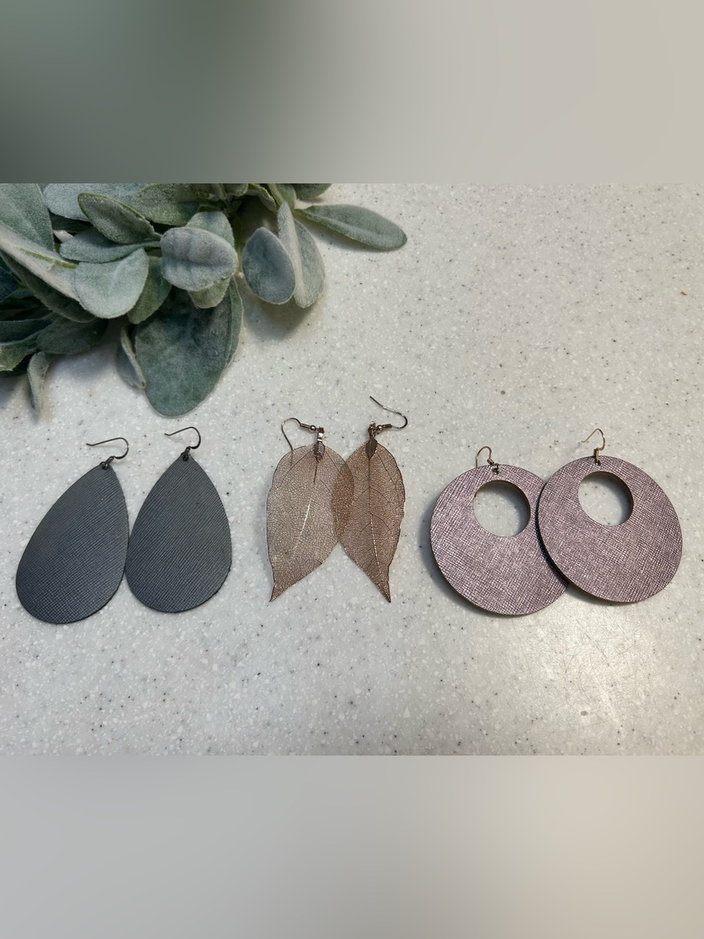 Shimmery Neutral Earring Bundle | 2 Authentic Nickel & Suede + 1 Boutique Pair